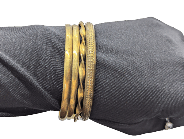 Brass Bangles Set Of 4 Twisted Beaded Smooth Brass Bangles Set Of 4 Twisted Beaded Smooth