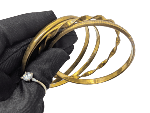 Brass Bangles Set Of 4 Twisted Beaded Smooth Brass Bangles Set Of 4 Twisted Beaded Smooth