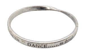 Silvertone “Dance As Though No One Is Watching” Bangle – 2¾″