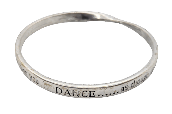 Silvertone “Dance As Though No One Is Watching” Bangle – 2¾″ Silvertone “Dance As Though No One Is Watching” Bangle – 2¾″