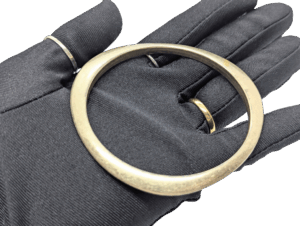 Mid-Century Style Worn Brass Bangle – Fluid Sculptural Design