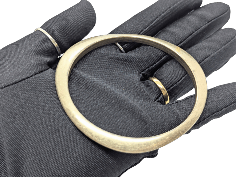 Mid-Century Style Worn Brass Bangle – Fluid Sculptural Design