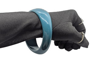 Vintage Teal Blue Lucite Bangle – Bold Mid-Century Minimalism