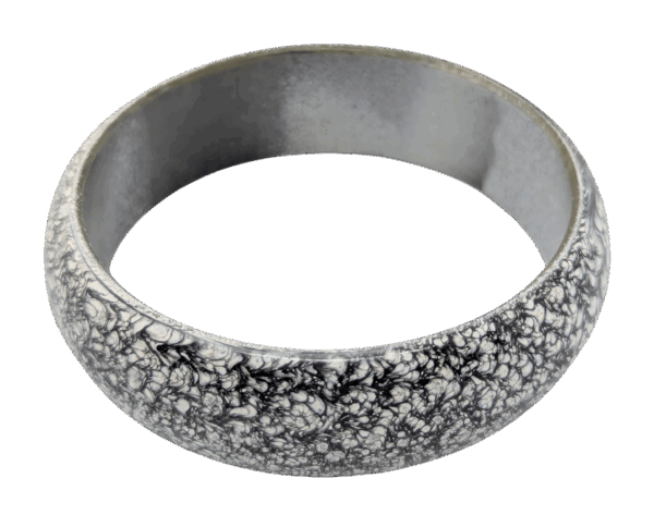 Vintage Marbled Black & Grey Bangle – Mid-Century Modern Chic Vintage Marbled Black & Grey Bangle – Mid-Century Modern Chic