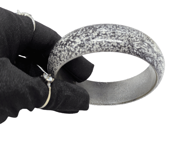 Vintage Marbled Black & Grey Bangle – Mid-Century Modern Chic Vintage Marbled Black & Grey Bangle – Mid-Century Modern Chic