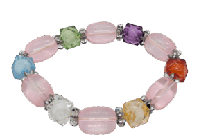 Vintage Multi-Colour Acrylic Bead Stretch Bracelet