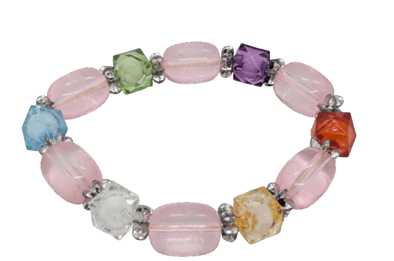 Vintage Multi-Colour Acrylic Bead Stretch Bracelet