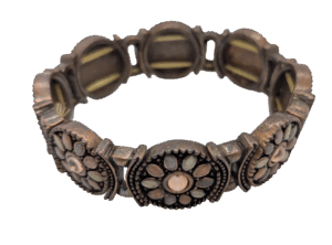 Vintage Bronze Floral Medallion Stretch Bracelet