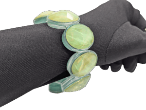 Vintage Green Faceted Acrylic Statement Bracelet