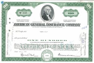 American General Insurance Company Share Certificate 1969