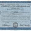 United States Lines Company Share Certificate 1945 Maritime Shipping Stock United States Lines Company Share Certificate 1945 Maritime Shipping Stock