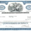 American District Telegraph Company Stock Certificate, 1971 American District Telegraph Company Stock Certificate, 1971