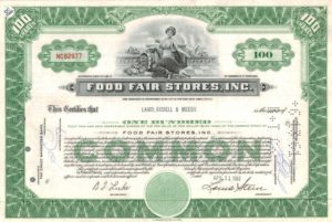 Food Fair Stores Inc. Stock Certificate, 1961