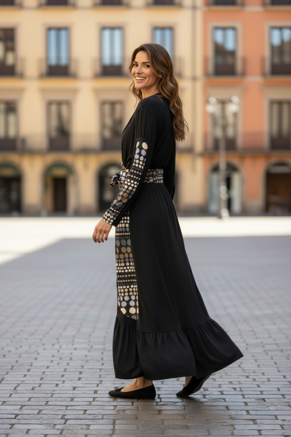 Per Una Collezione Italiana Ladies Dress, UK 10, Black Mix