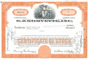 E.J. Korvette Inc. Share Certificate – 50 Shares, 1962 E.J. Korvette Inc. Share Certificate – 50 Shares, 1962