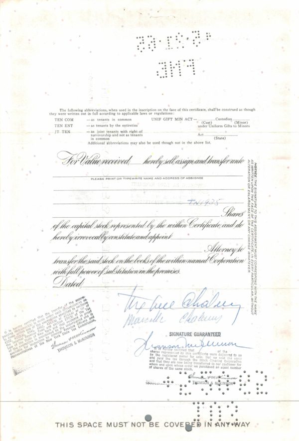 E.J. Korvette Inc. Share Certificate – 50 Shares, 1962 E.J. Korvette Inc. Share Certificate – 50 Shares, 1962