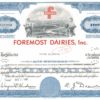 Foremost Dairies Inc. Share Certificate – 100 Shares, 1966 Foremost Dairies Inc. Share Certificate – 100 Shares, 1966