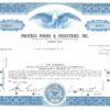 Proteus Foods & Industries Inc. Stock Certificate – 100 Shares, 1968 Proteus Foods & Industries Inc. Stock Certificate – 100 Shares, 1968