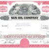 Sun Oil Company Share Certificate, 1966 — 21 Shares Sun Oil Company Share Certificate, 1966 — 21 Shares