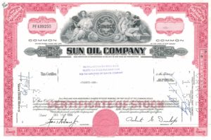 Sun Oil Company Share Certificate, 1966 — 21 Shares Sun Oil Company Share Certificate, 1966 — 21 Shares
