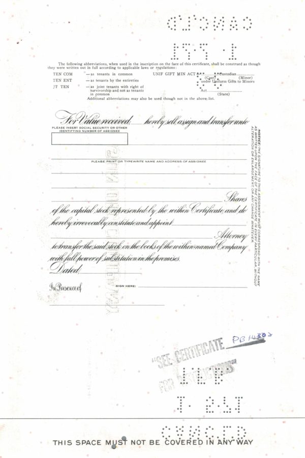Sun Oil Company Share Certificate, 1966 — 21 Shares Sun Oil Company Share Certificate, 1966 — 21 Shares