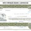 North American Rockwell Corporation Common Stock Certificate, 1967 North American Rockwell Corporation Common Stock Certificate, 1967
