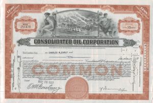 Consolidated Oil Corporation Share Certificate, 1937