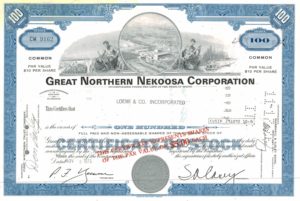 Great Northern Nekoosa Corporation Share Certificate, 1976