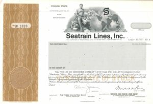 Seatrain Lines Inc Share Certificate – Undated – Blank Shares