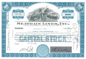 Seatrain Lines Inc Share Certificate 1960 – 100 Shares Seatrain Lines Inc Share Certificate 1960 – 100 Shares