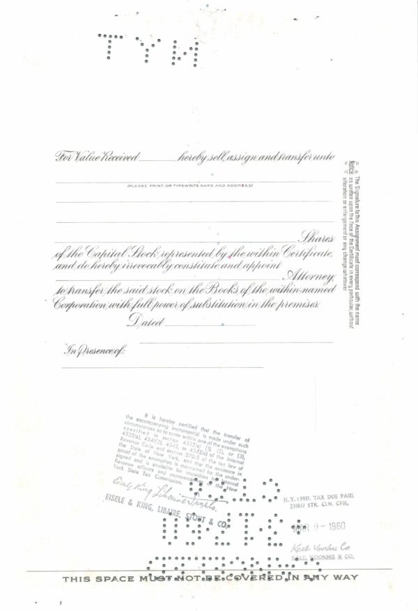 Seatrain Lines Inc Share Certificate 1960 – 100 Shares Seatrain Lines Inc Share Certificate 1960 – 100 Shares
