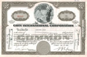 Coty International Corporation Share Certificate 1942 – 50 Shares