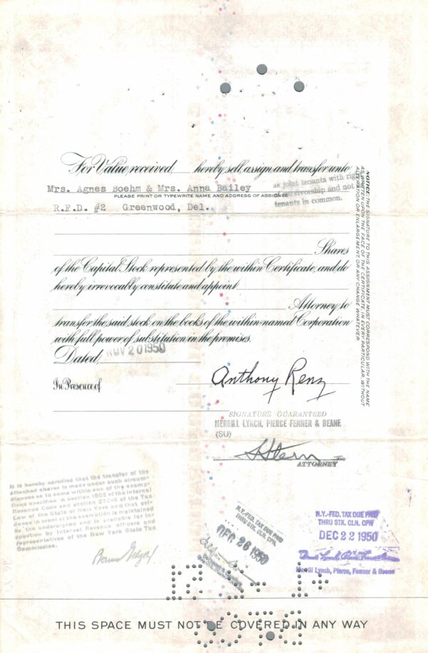 Coty International Corporation Share Certificate 1942 – 50 Shares Coty International Corporation Share Certificate 1942 – 50 Shares