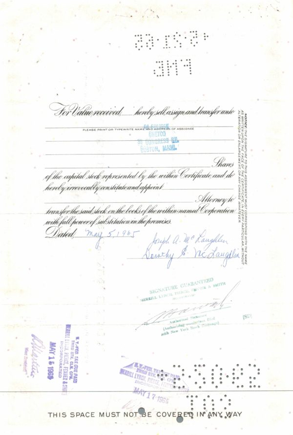 E.J. Korvette Inc Share Certificate, 1961 – 50 Shares E.J. Korvette Inc Share Certificate, 1961 – 50 Shares