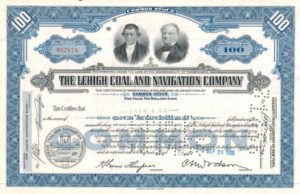 Lehigh Coal and Navigation Company Share Certificate, 1955
