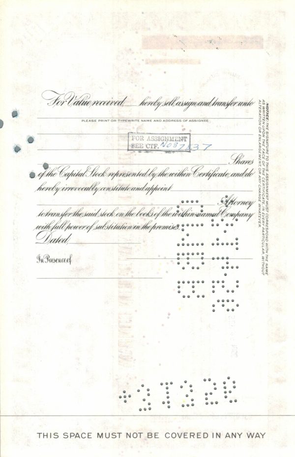 Lehigh Coal and Navigation Company Share Certificate, 1955 Lehigh Coal and Navigation Company Share Certificate, 1955
