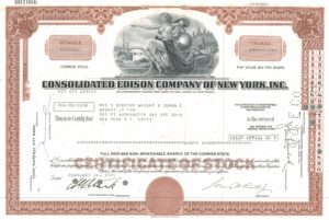 Consolidated Edison Company of New York, Inc. Share Certificate, 1971