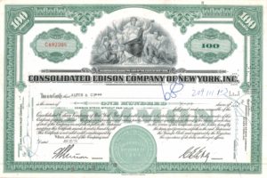 Consolidated Edison Company of New York, Inc. Share Certificate, 1958