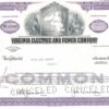 Virginia Electric and Power Company Share Certificate, 1970 Virginia Electric and Power Company Share Certificate, 1970
