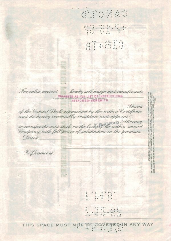 United Printers and Publishers Incorporated Share Certificate, 1955 United Printers and Publishers Incorporated Share Certificate, 1955