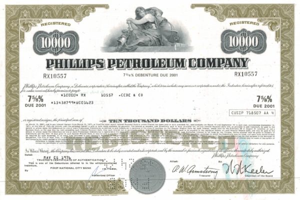 Phillips Petroleum Company 7⅝% Debenture Certificate, 1976