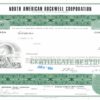 North American Rockwell Corporation Share Certificate, 1969 North American Rockwell Corporation Share Certificate, 1969