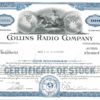 Collins Radio Company 1966 Share Certificate (100 Shares)