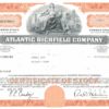 Atlantic Richfield Company Share Certificate, 1970