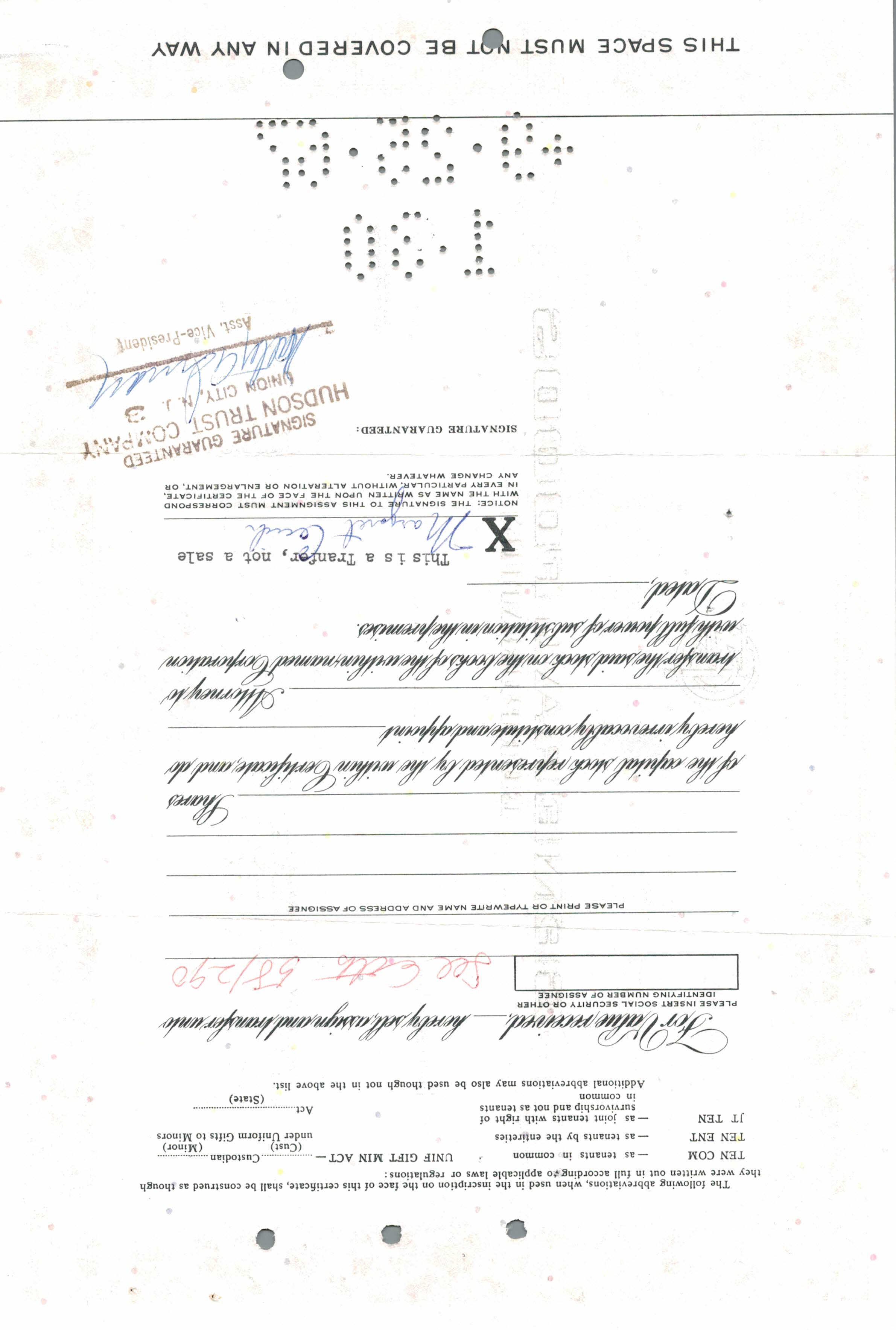 General Foods Corporation Share Certificate 1965 – 4 Shares