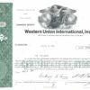 Western Union International Share Certificate 1971 – 1,000 Shares