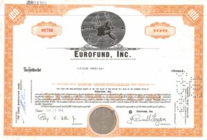 Eurofund, Inc. Share Certificate – 1959 Common Market Issue