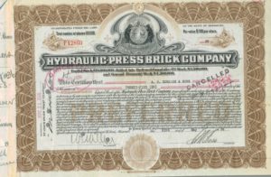 Hydraulic-Press Brick Company Share Certificate – Missouri, 1936