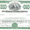 Pan American Sulphur Company Share Certificate 1968 – 100 Shares Pan American Sulphur Company Share Certificate 1968 – 100 Shares
