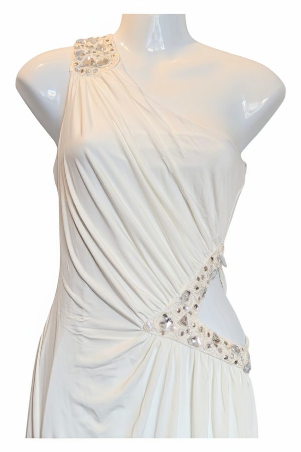 Jane Norman Cream One-Shoulder Evening Gown – UK Size 10